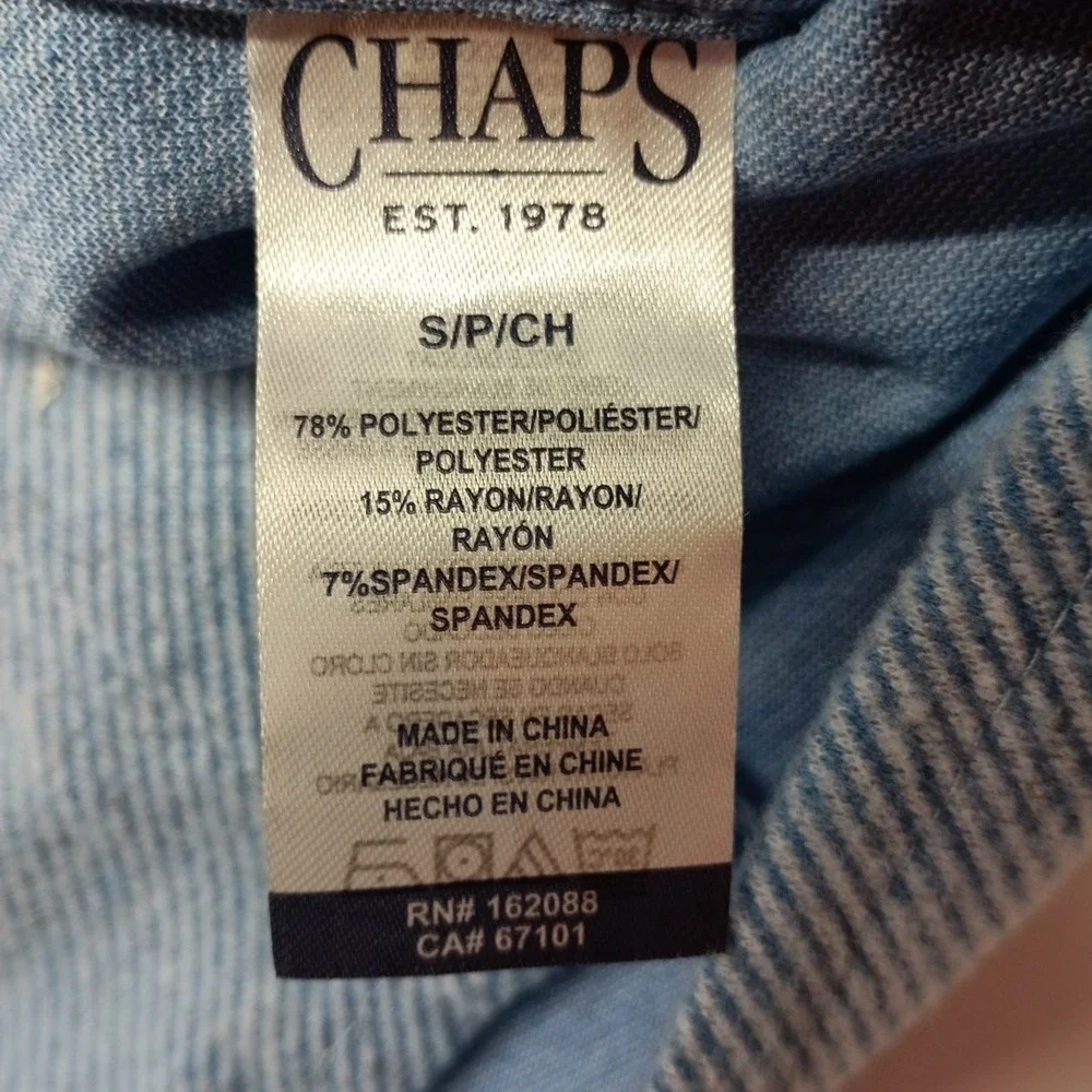 Chaps Lakeland Flannel Pale Blue Men's S Small Button Up Shirt Casual Preppy New
